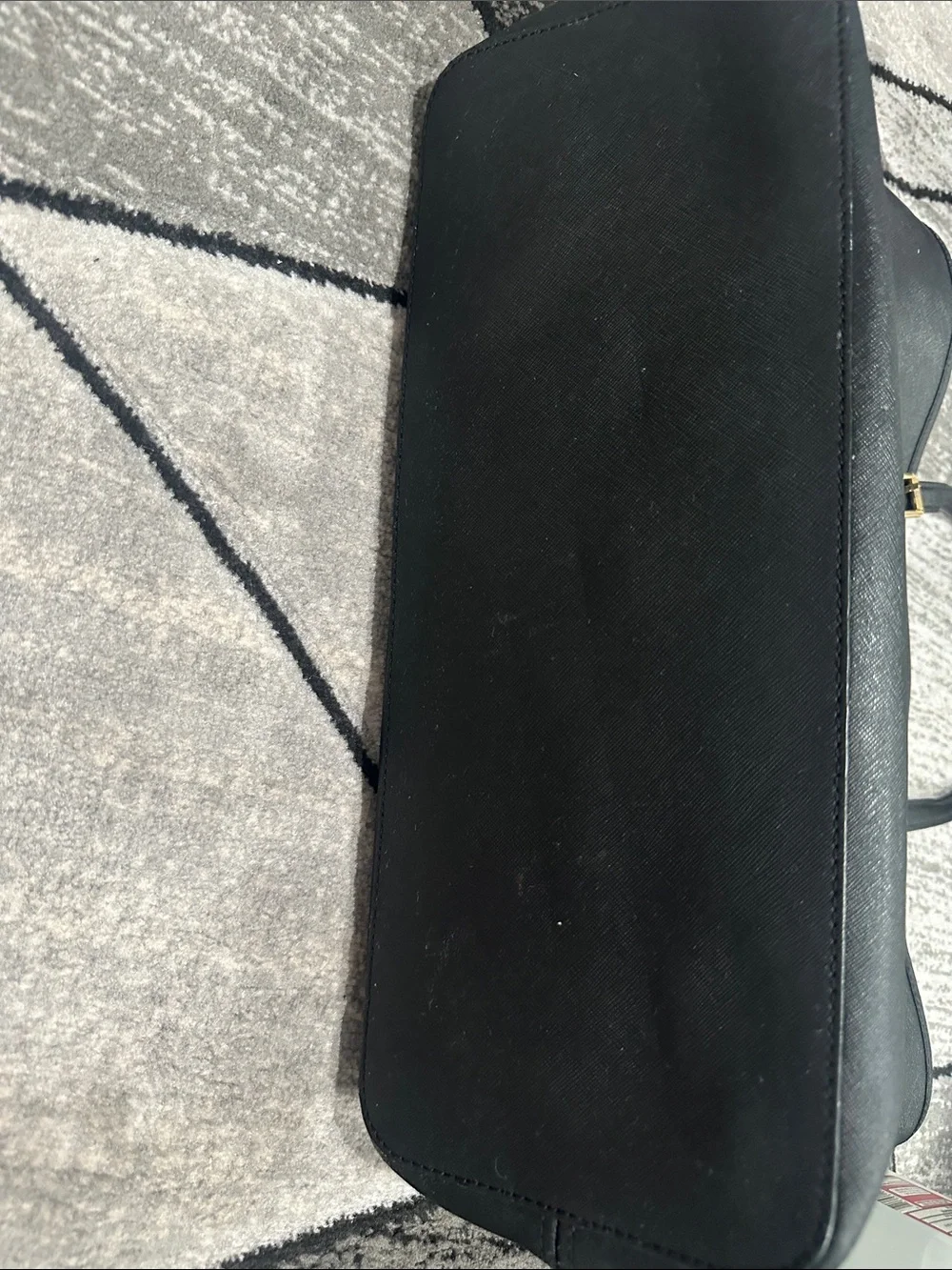Michael Kors Black Saffiano Leather Tote with Gold Accent